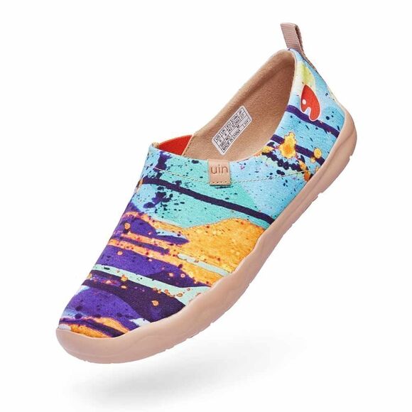 UIN Men's Walking Shoes Slip On Canvas Casual Comfort Sneaker (Splatter) - Picture 6 of 9